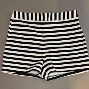 Express High Waist Striped Shorts in Black and White Size 4